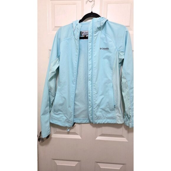 Columbia Titanium Women's Light Blue Full-Zip Hooded Jacket Pockets Size M - Picture 4 of 8